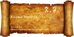 Kozma Henrik névjegykártya